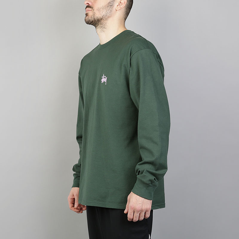   лонгслив Stussy Basic Stussy LS Tee 1994143-d forest - цена, описание, фото 2